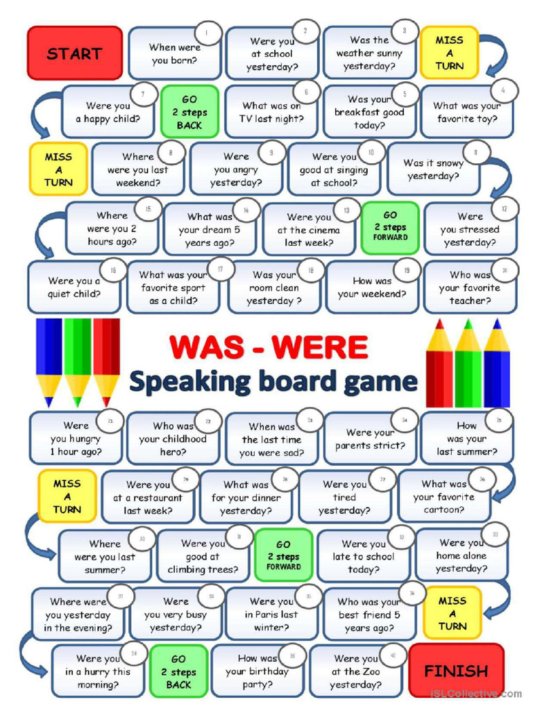 Waswere Speaking Board Game Boardgames CLT Communicative Language ...