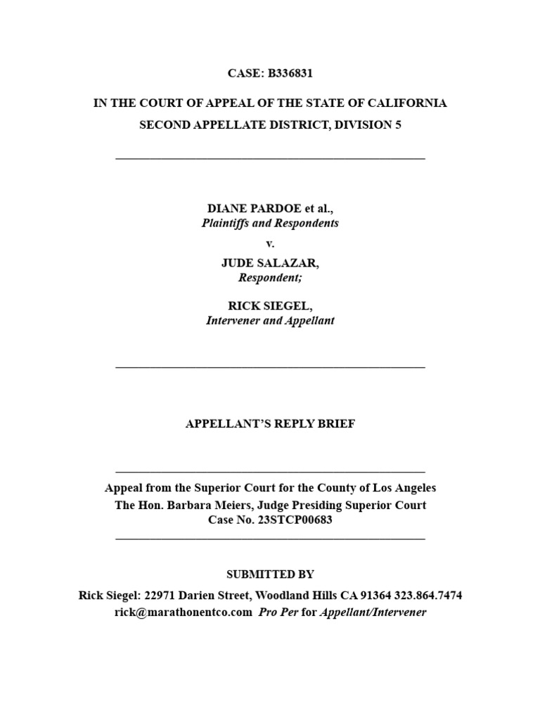 California Appeal Case B336831 Brief | PDF | Appeal | Supreme Court Of ...