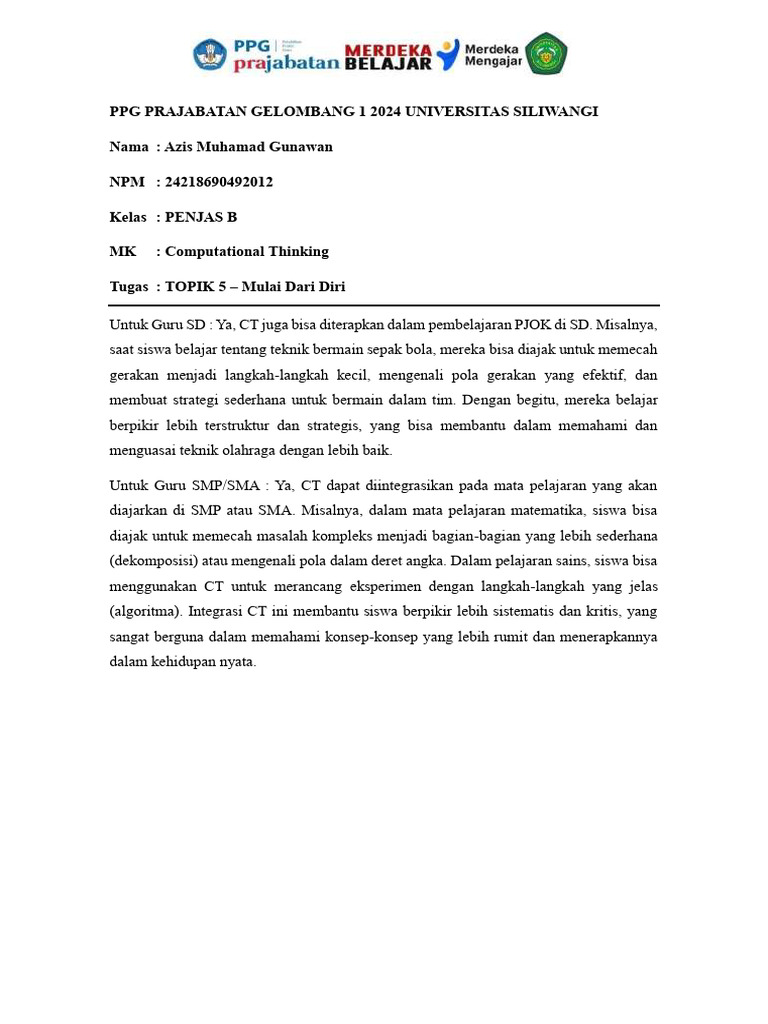 T5 ct mulai dari diri azis muhamad gunawan pdf