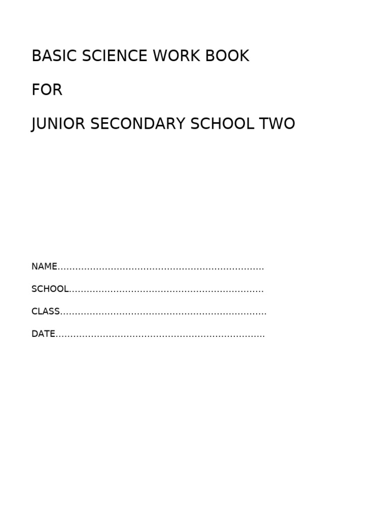 JSS2 Basic Science Workbook PDF | PDF | Oil Refinery | Wellness