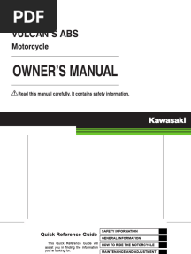 Kawasaki VULCAN S Owner's Manual