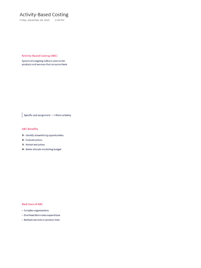 Activity based costing pdf