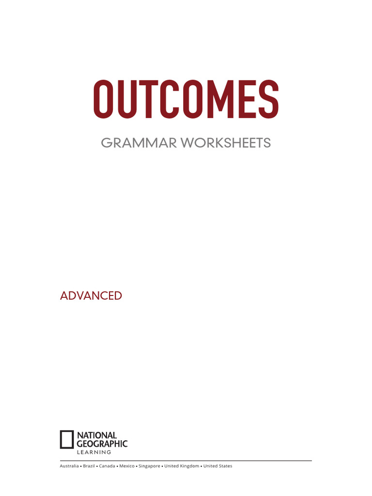 Outcomes3e Advanced StudentWorksheets Grammar AllUnits | PDF