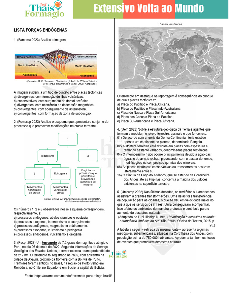 Lista Forças Endógenas 2 | PDF