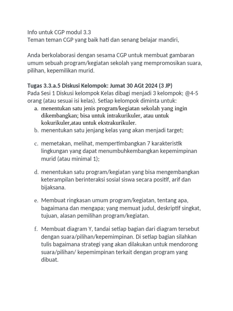 Info Untuk CGP Modul 3.3 | PDF