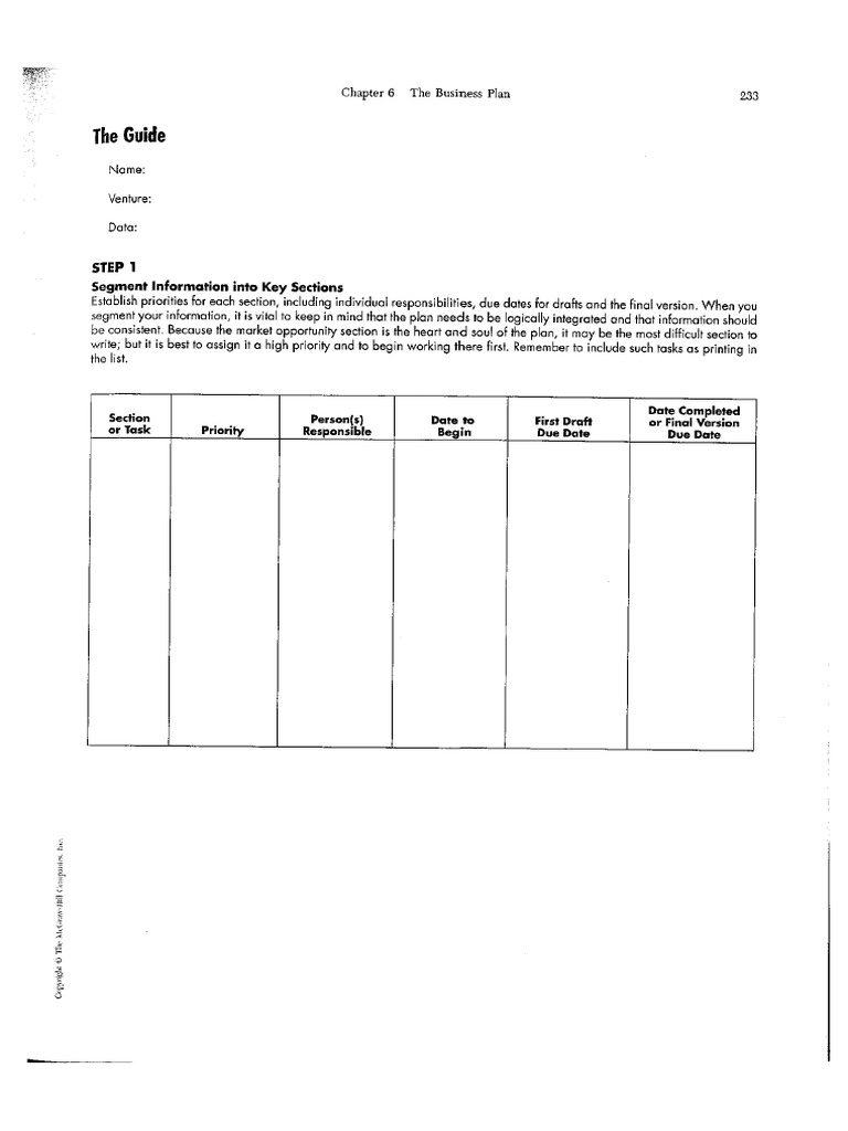 The business plan guide pdf