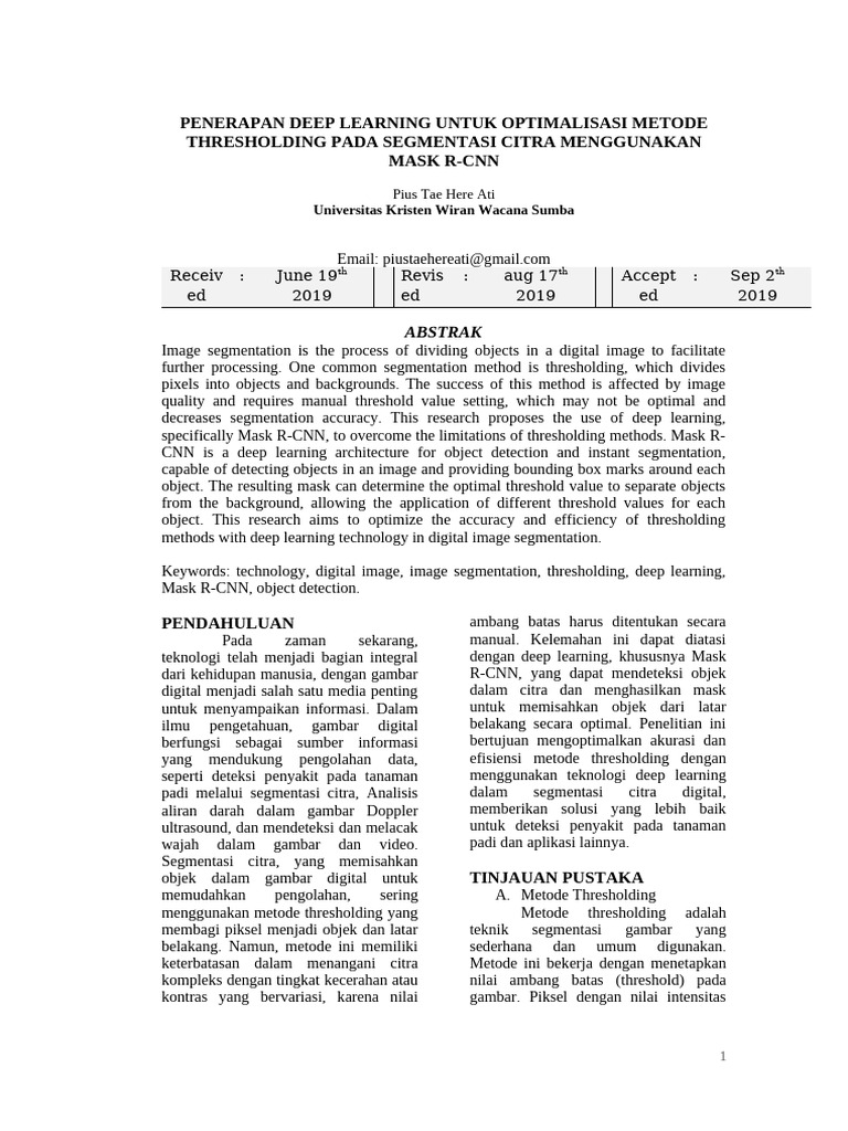 Penerapan Deep Learning Untuk Optimalisasi Metode Thresholding Pada ...