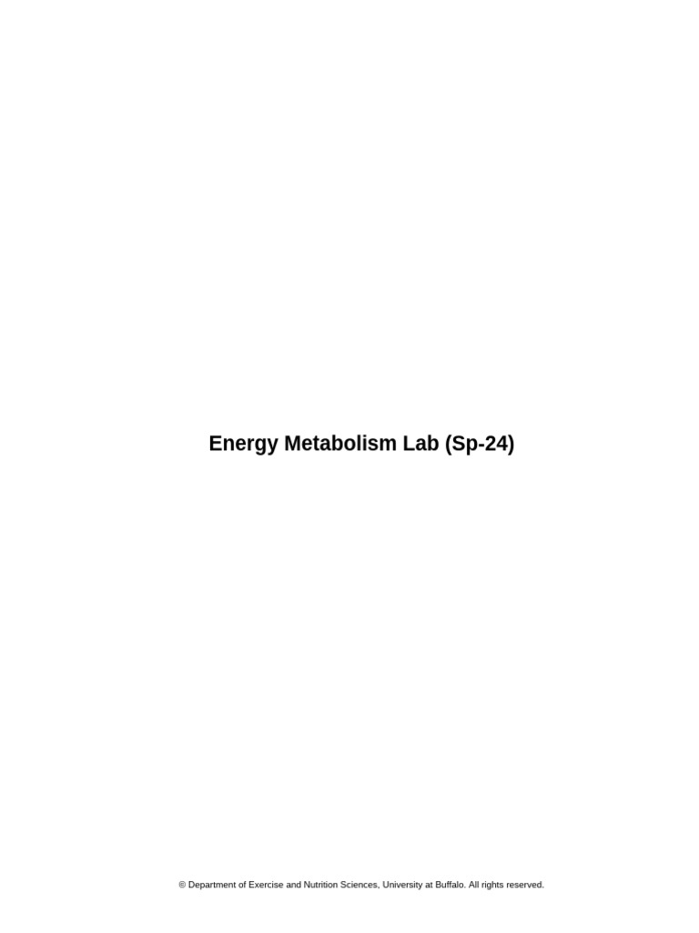 Energy Metabolism | PDF