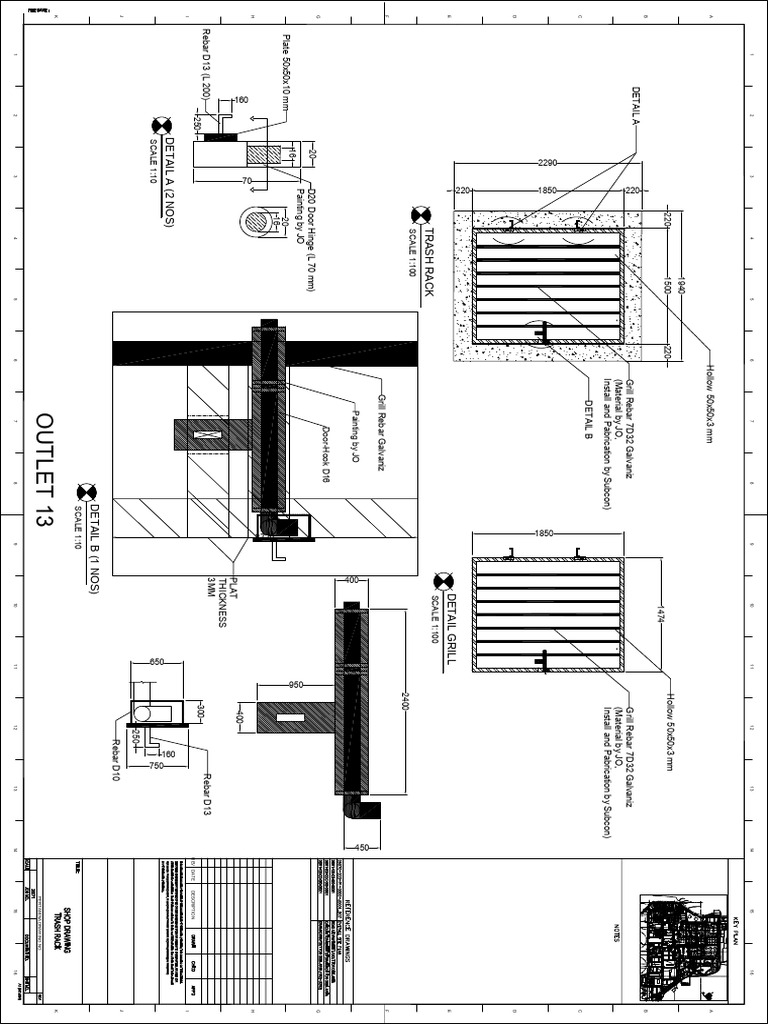SHOP DRAWING TRASH RACK OUTLET 13 | PDF