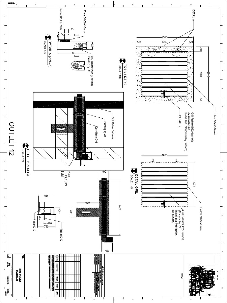 Shop Drawing Trash Rack Outlet 12 | PDF