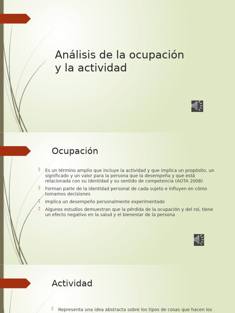 Análisis de La Ocupación y La Actividad (3) 2 | PDF