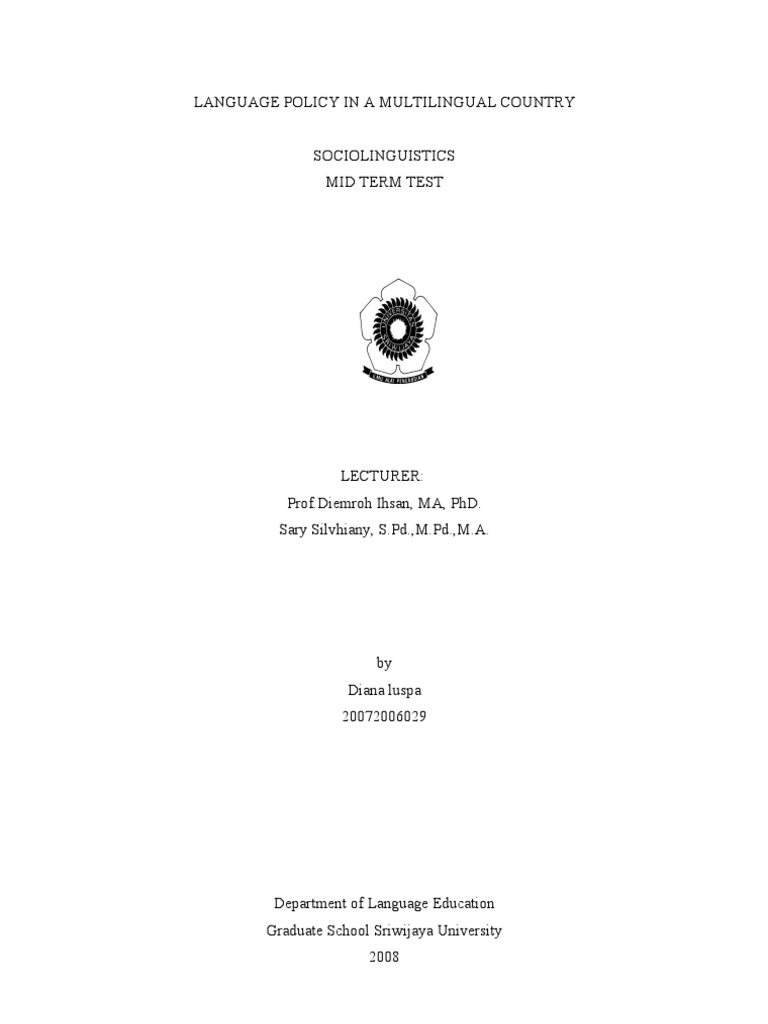Language Policy in Multilingual Societies | PDF | New Guinea ...