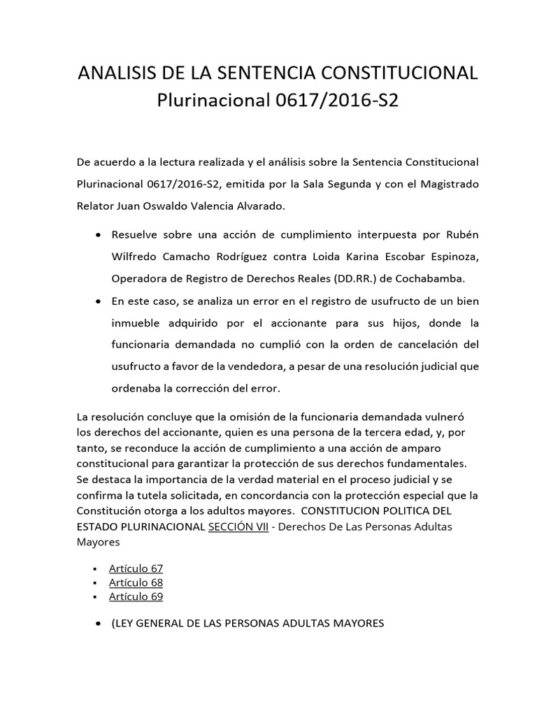 Analisis de Sentencia Constitucional | PDF