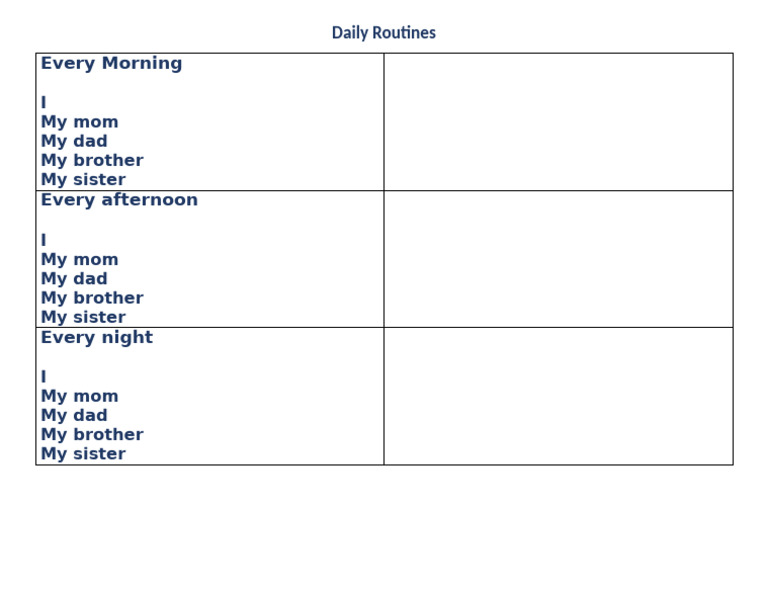 Daily Routines Writing | PDF