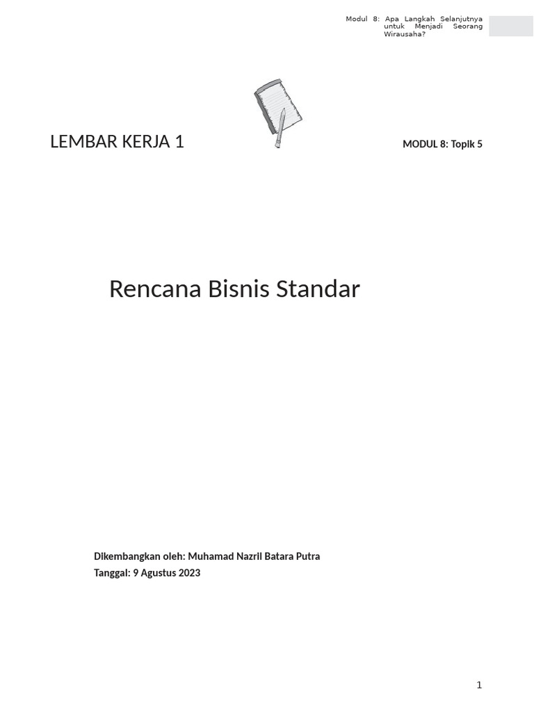 Modul Bisnis Plan Pdf