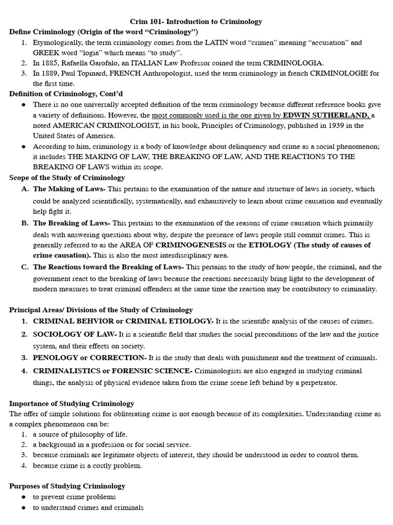Crim 101 & Fili 101 Notes Caraig | PDF