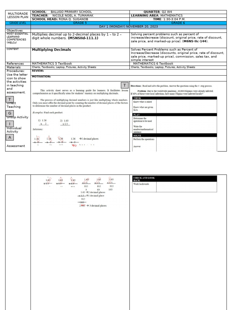Lesson Plan Mathematics | PDF