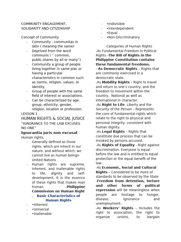 Community Engagement, Solidarity and Citizenship | PDF | Taxes ...