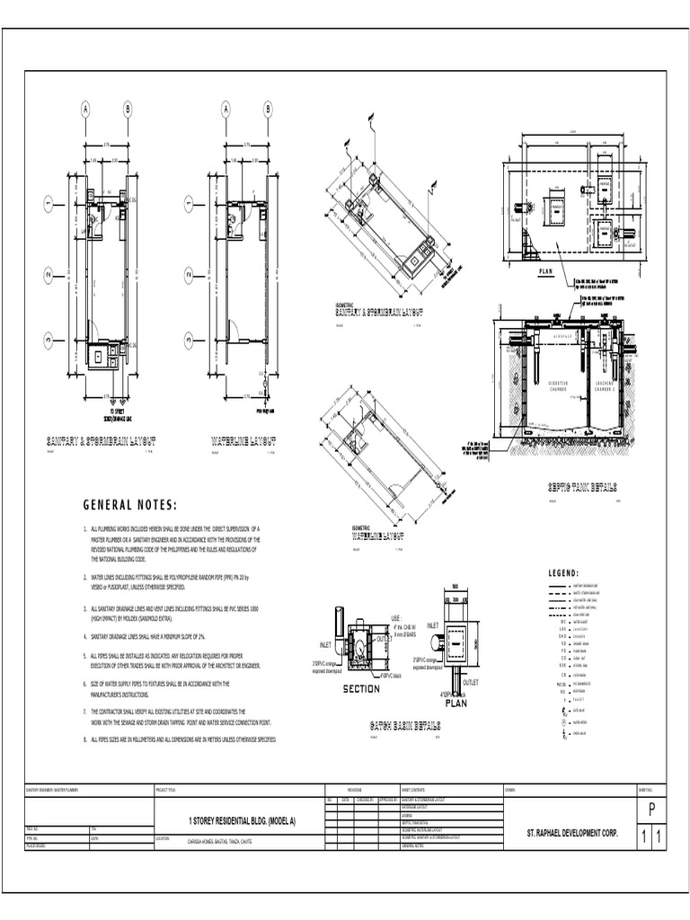 Sanitary and Storm Drain Layout Plan | PDF | Plumbing | Storm Drain