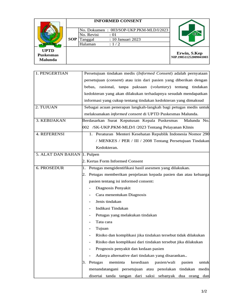Sop Inform Concern - 125946 | PDF