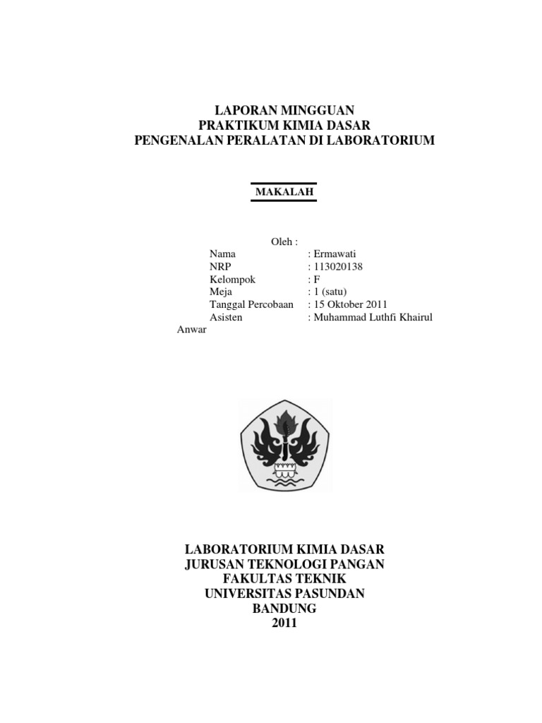 Ermawati Laporan Mingguan 1 Makalah Peralatan Lab