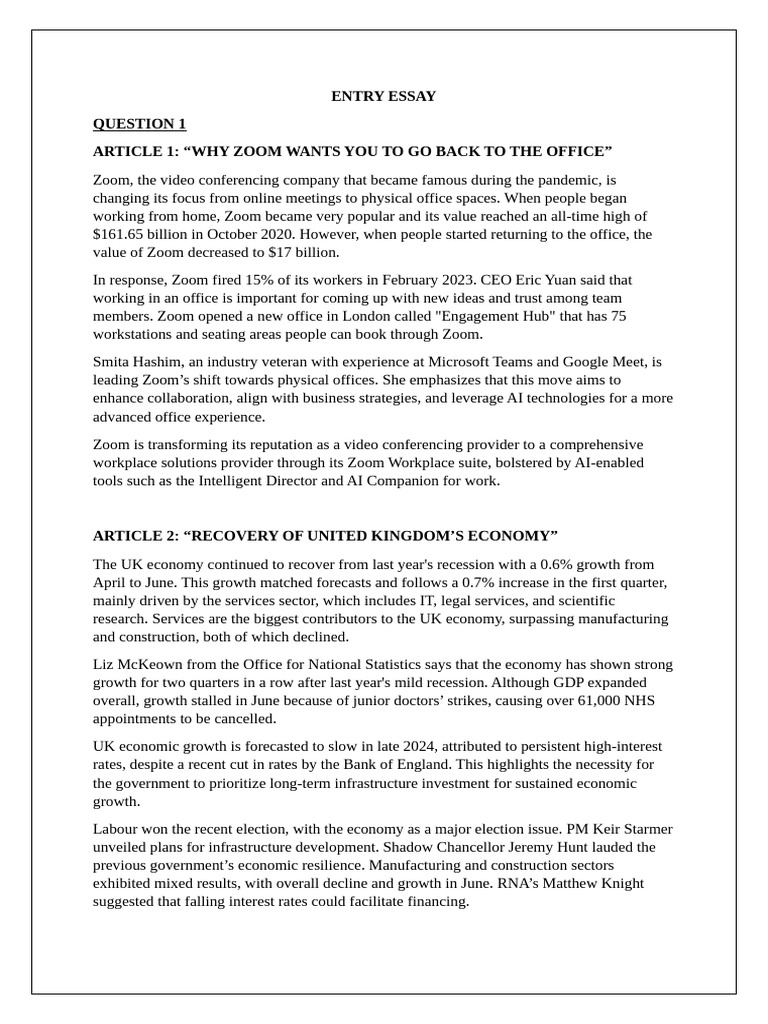 Entry Essay | PDF