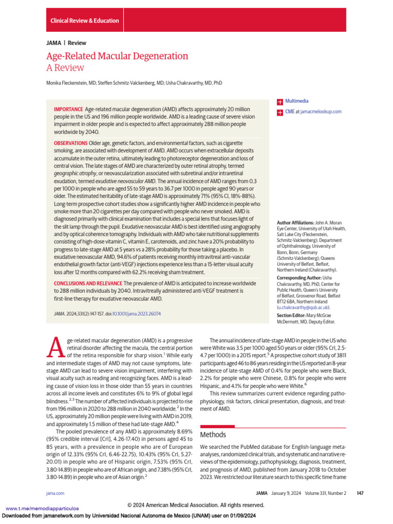 Age-Related Macular Degeneration - JAMA (2024) | PDF