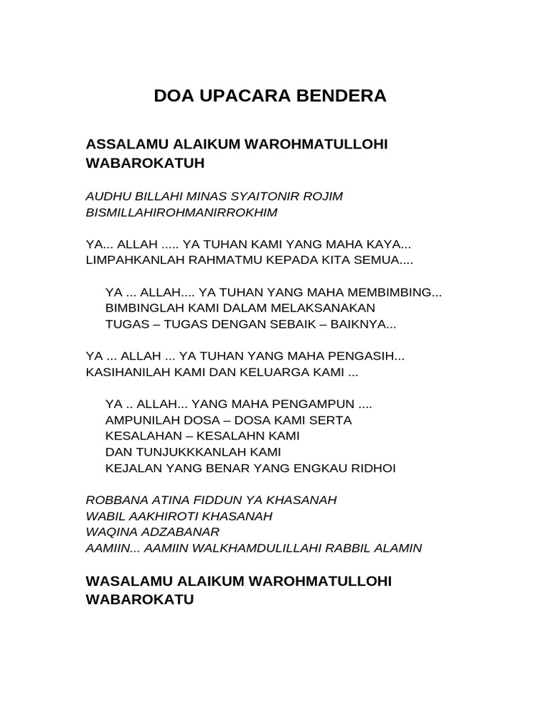 Doa Upacara Bendera Pdf