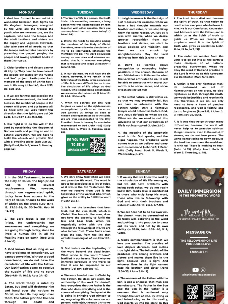 En - Pamphlet Daily Immersion - Message 04 PDF | PDF