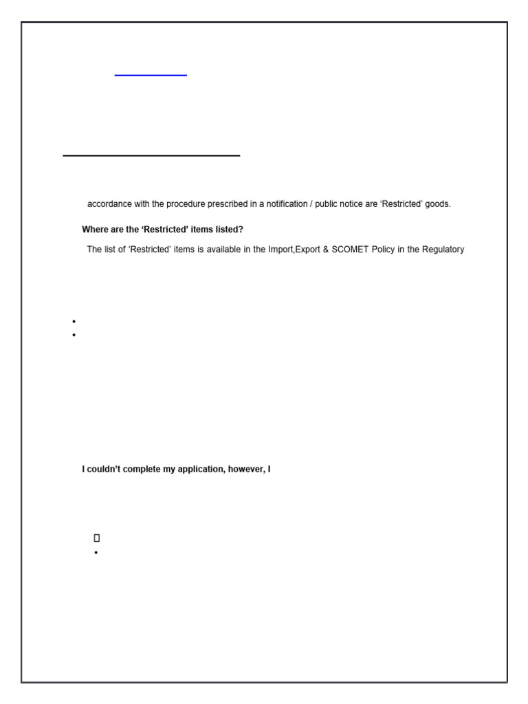 DGFT FAQs Restricted Imports-V1.1 | PDF