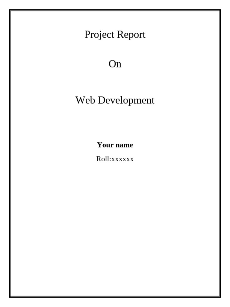 Project report on your name pdf