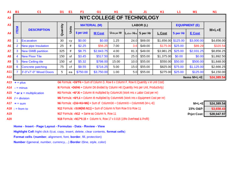 Ms Excel Practical Assignment Pdf