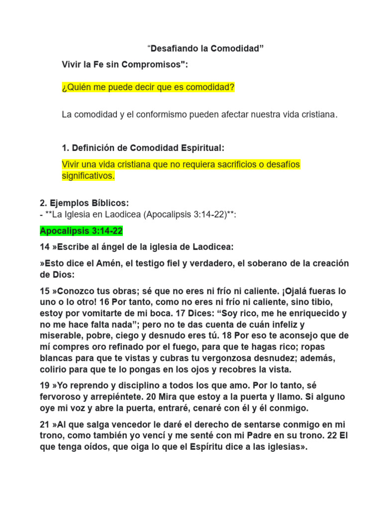 Desafiando La Comodidad | PDF