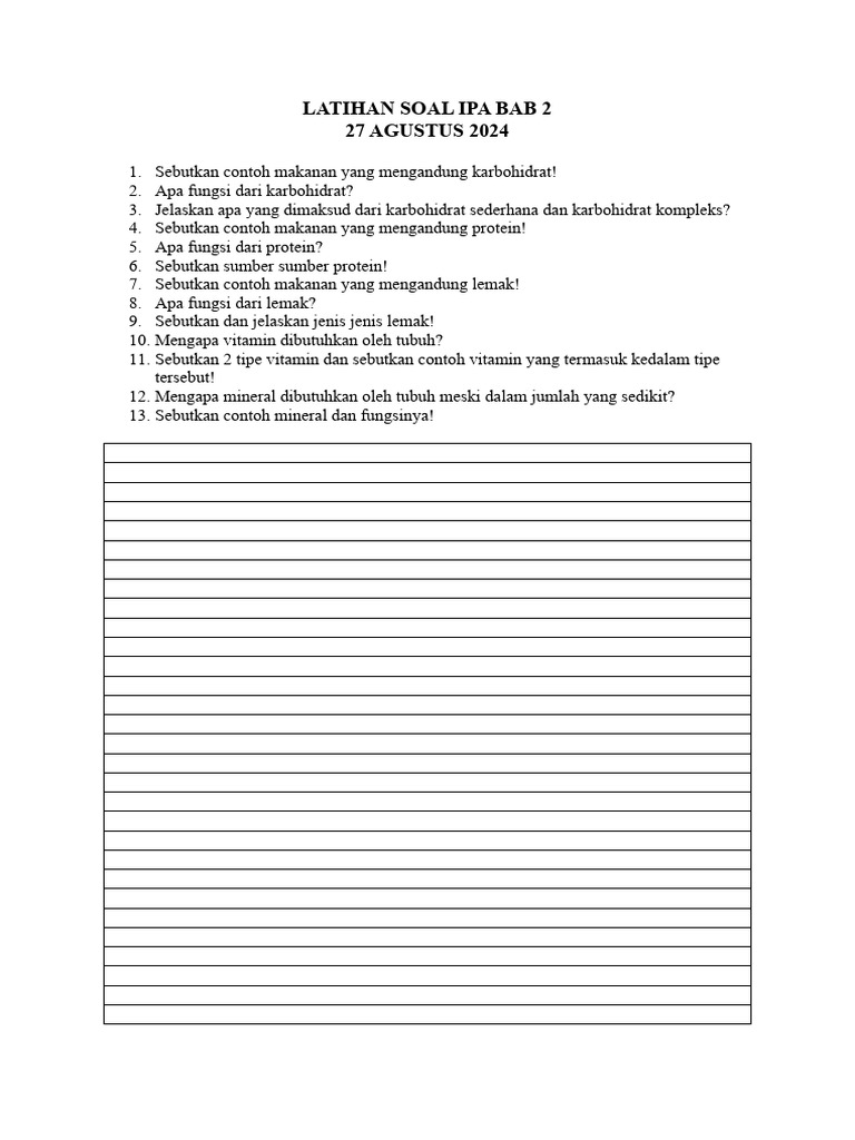 Latihan Soal Ipa Bab 2 | PDF