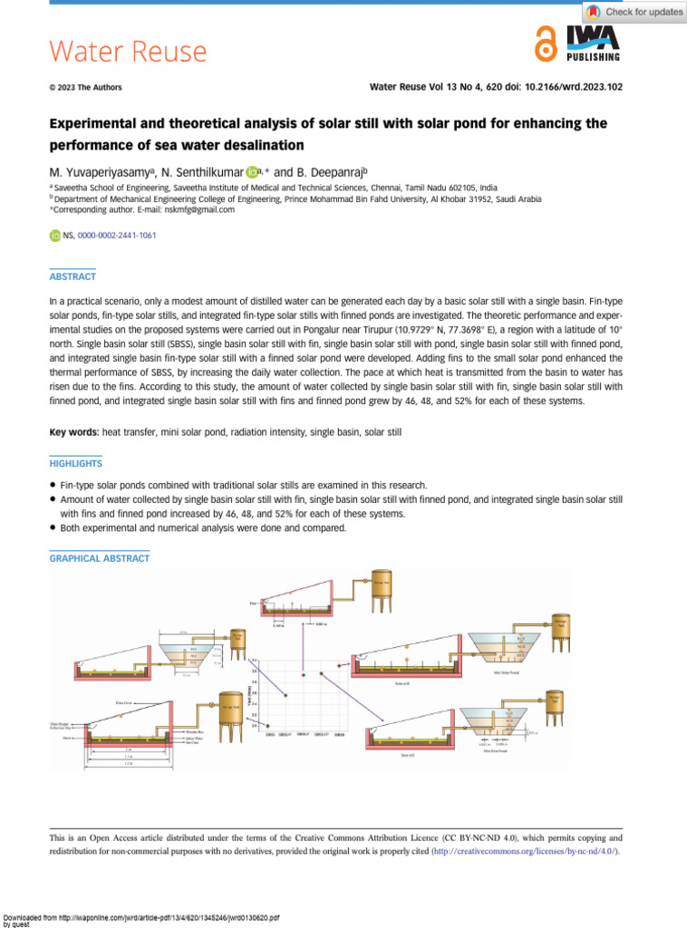 Experimental and Theoretical Analysis of Solar Still With Solar Pond | PDF