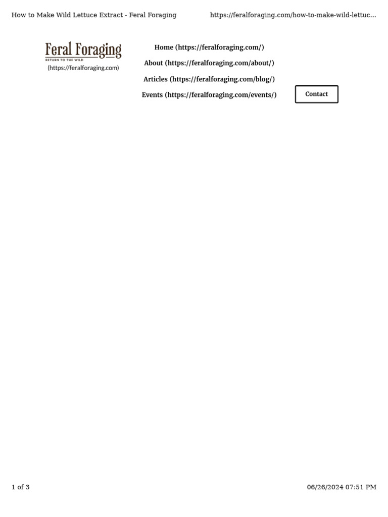 How to make wild lettuce extract pdf