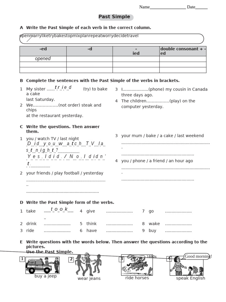 Past Simple QUESTIONS-PRACTICE | PDF