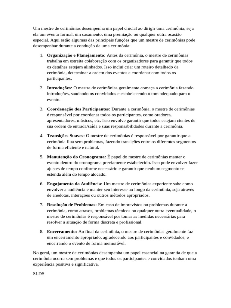 Curso De Mestre De Cerim nia PDF