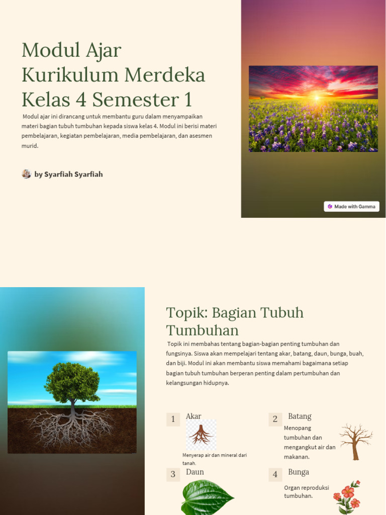 Modul Ajar Kurikulum Merdeka Kelas 4 Semester 1 PDF | PDF
