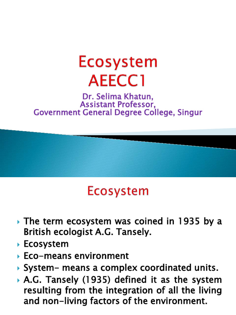 Ecosystem and differ side of the ecosystem pdf