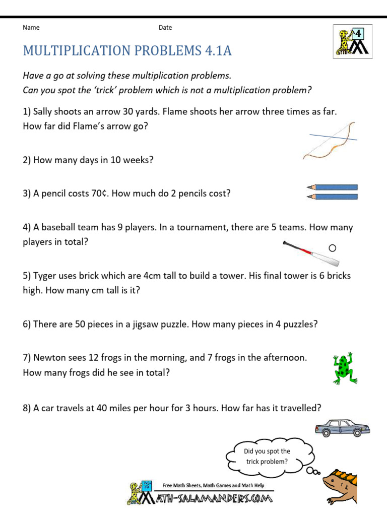 Multiplication Problems 4 1 | PDF
