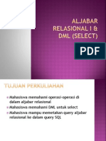 Aljabar Relasional I & DML (Select)