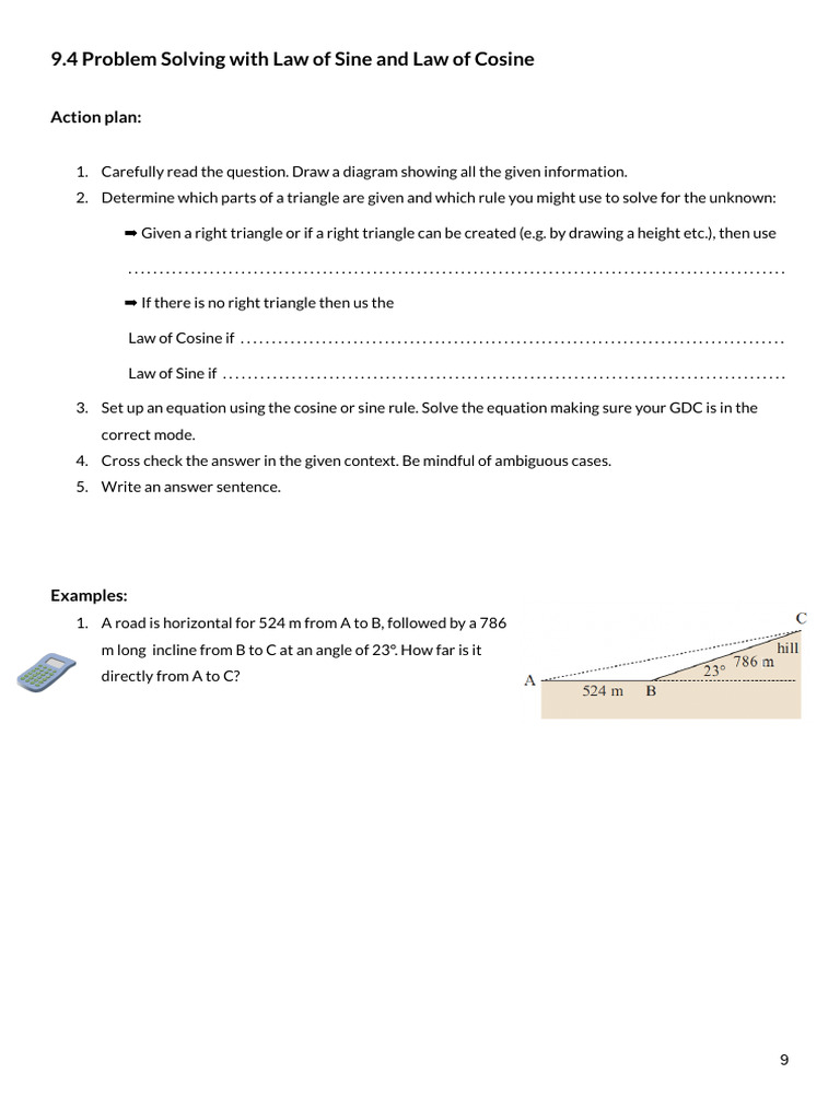 Math 4i Unit 9 Booklet - Pg. 9-10 | PDF