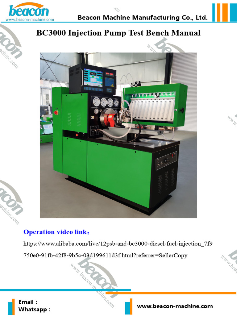 BC3000 Injection Pump Test Bench Manual (2024-08-19 19 - 06 - 44) | PDF