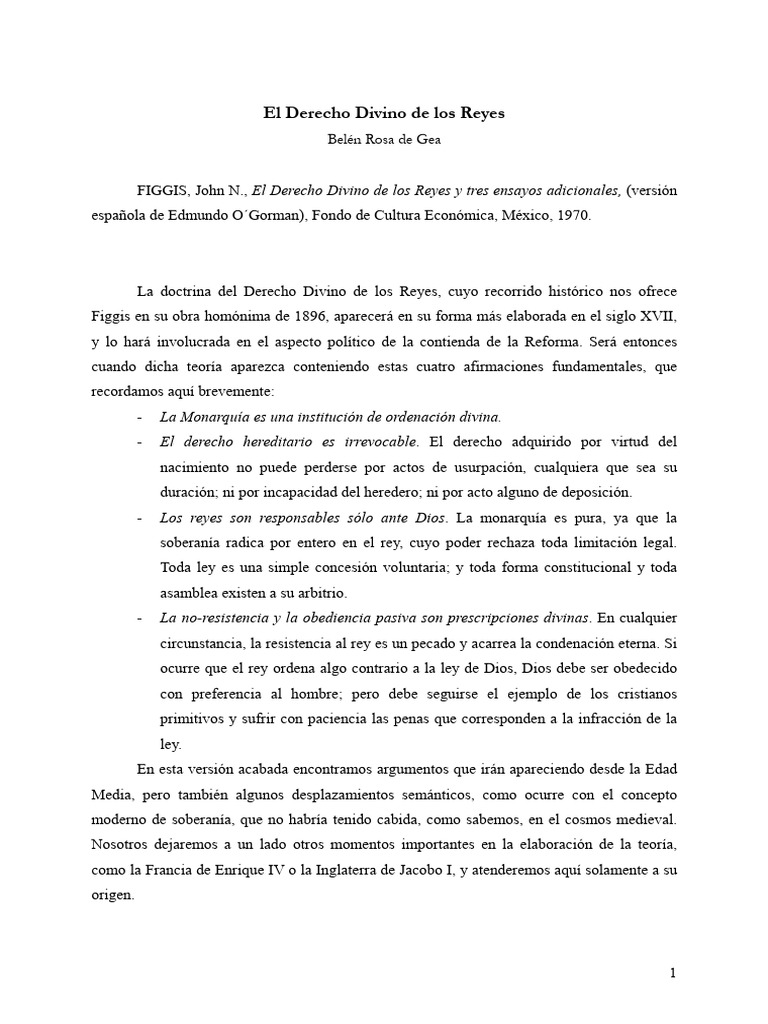 El Derecho Divino de Los Reyes | PDF