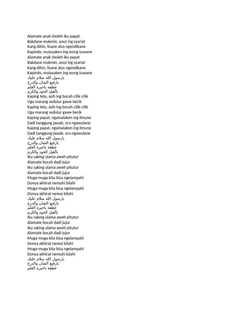 Alamate Anak Sholeh | PDF