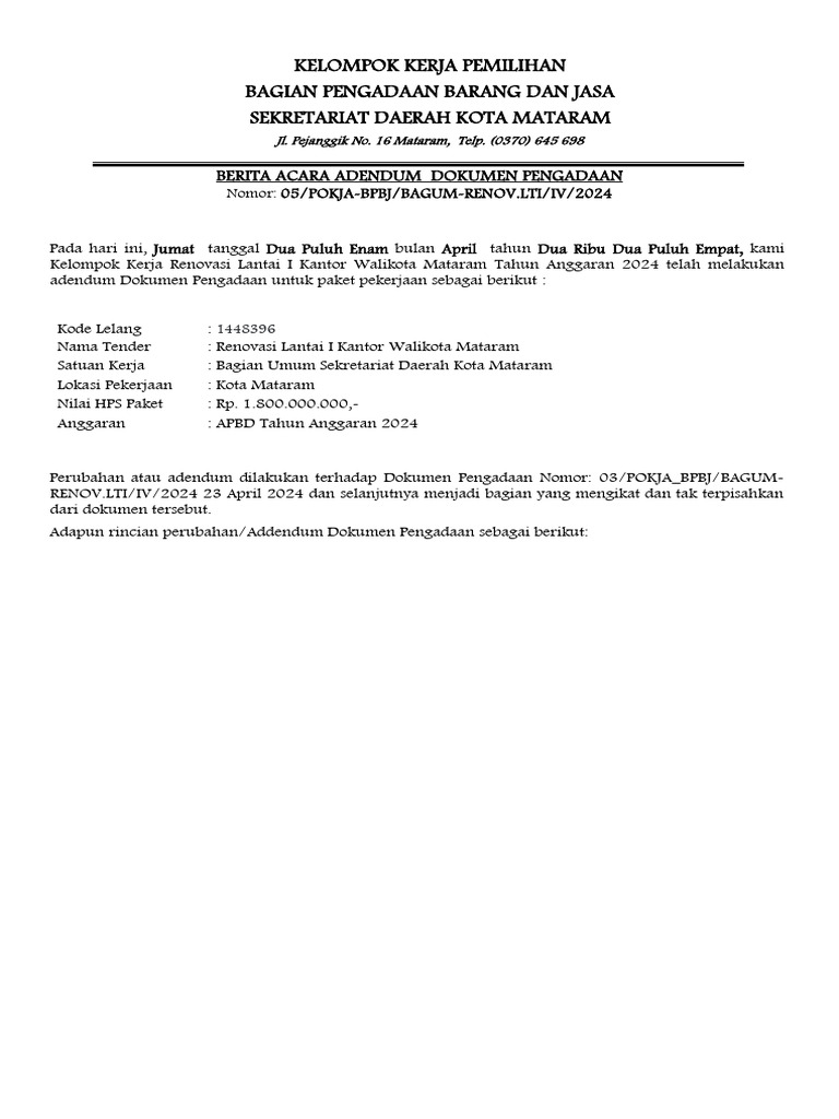 05-ba-adendum-mdp-renovasi-lantai-i-kantor-walikota-mataram-pdf