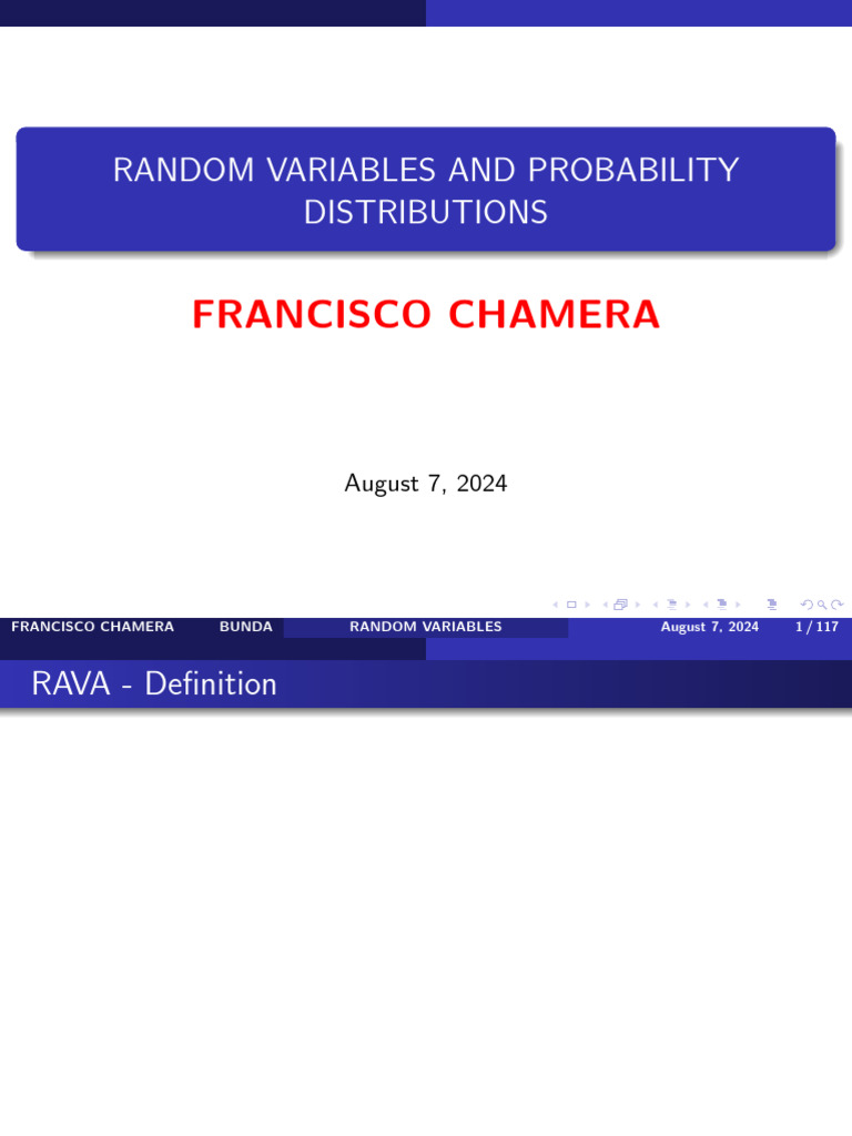 Random Variables and Probability Distributions | PDF | Probability ...