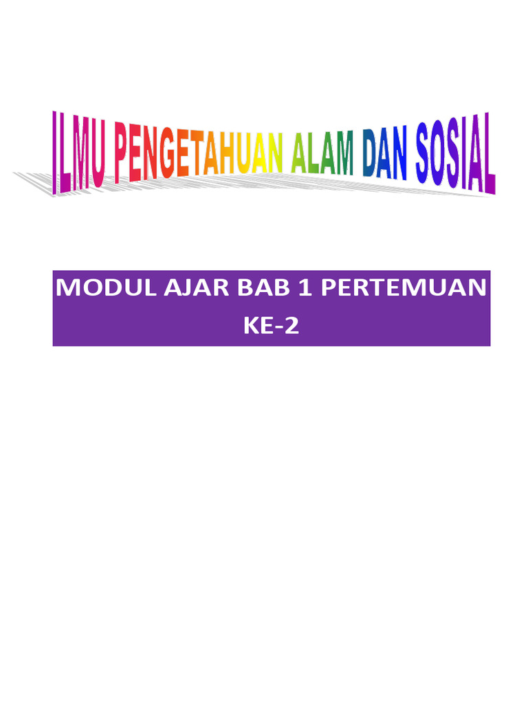 BAB 1 - Pekan Ke 2 ILMU PENGETAHUAN ALAM DAN SOSIAL - IRMAWATI, S.PD ...