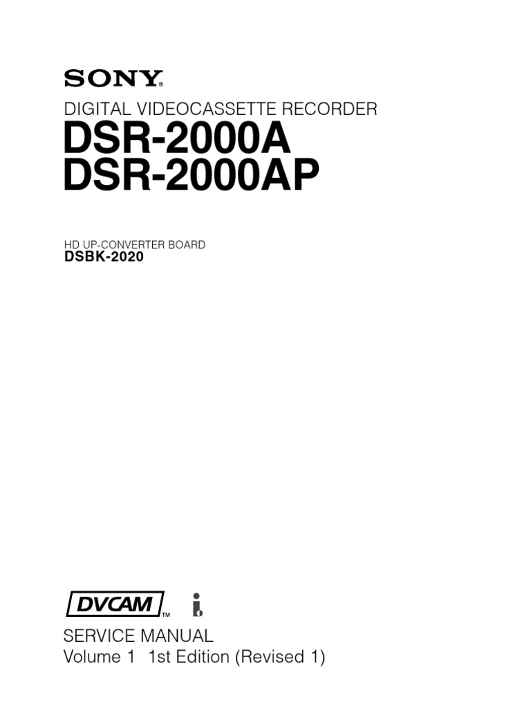 DSR 2000 A | PDF | Video | Film And Video Technology